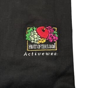 Vintage Fruit of the Loom Embroidered Logo "Activewear" Lofteez Black Tee Medium